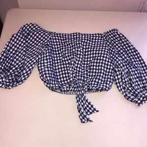 flannel print crop top